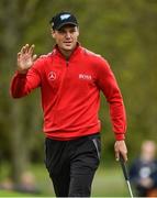 19 May 2016; Martin Kaymer of Germany acknowledges the crowd after his Eagle putt on the 4th green during day one of the Dubai Duty Free Irish Open Golf Championship at The K Club in Straffan, Co. Kildare. Photo by Matt Browne/Sportsfile