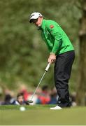 19 May 2016; Paul Dunne of Ireland putts on the 4th green during day one of the Dubai Duty Free Irish Open Golf Championship at The K Club in Straffan, Co. Kildare. Photo by Diarmuid Greene/Sportsfile