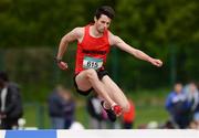 19 May 2016; Tadhg McGinty, SM&P, Swinford, Co. Mayo, in action during the Senior Boys 2000m Steeplechase event. GloHealth Connacht Schools Track & Field Championships, Athlone I.T., Athlone, Co. Westmeath Photo by Seb Daly/Sportsfile
