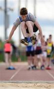 19 May 2016; David King, Athlone CC, Co. Westmeath, in action during the Junior Boys Long Jump event. GloHealth Connacht Schools Track & Field Championships, Athlone I.T., Athlone, Co. Westmeath Photo by Seb Daly/Sportsfile