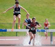 19 May 2016; Shannon Lee, Presentation College Athenry, Co. Galway, in action during the Intermediate and Senior Girls 1500m Steeplechase event. GloHealth Connacht Schools Track & Field Championships, Athlone I.T., Athlone, Co. Westmeath Photo by Seb Daly/Sportsfile