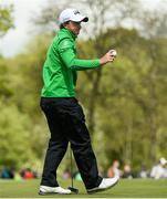 19 May 2016; Paul Dunne of Ireland acknowledges the crowd after putting on the 4th green during day one of the Dubai Duty Free Irish Open Golf Championship at The K Club in Straffan, Co. Kildare. Photo by Diarmuid Greene/Sportsfile