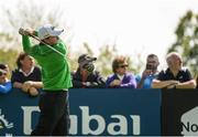 19 May 2016; Paul Dunne of Ireland watches his tee shot on the 5th hole during day one of the Dubai Duty Free Irish Open Golf Championship at The K Club in Straffan, Co. Kildare. Photo by Diarmuid Greene/Sportsfile