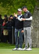 20 May 2016; Darren Clarke, left, of Northern Ireland and Chris Wood of England in conversation on the 6th green during day two of the Dubai Duty Free Irish Open Golf Championship at The K Club in Straffan, Co. Kildare. Photo by Diarmuid Greene/Sportsfile