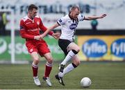 20 May 2016; Chris Shields of Dundalk in action against Robert O’Reilly of Shelbourne in the Irish Daily Mail FAI Cup Second Round match between Dundalk v Shelbourne in Oriel Park, Dundalk, Co. Louth. Photo by Sportsfile