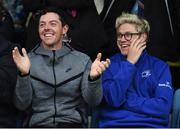 20 May 2016; Golfer Rory McIlroy, left, and Niall Horan of One Direction watch on during the Guinness PRO12 Play-off match between Leinster and Ulster at the RDS Arena in Dublin. Photo by Stephen McCarthy/Sportsfile