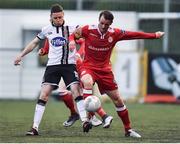 20 May 2016; Daire Doyle of Shelbourne in action against Shane Grimes of Dundalk in the Irish Daily Mail FAI Cup Second Round match between Dundalk v Shelbourne in Oriel Park, Dundalk, Co. Louth. Photo by Sportsfile