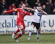 20 May 2016; Darren Meenan of Dundalk in action against Daire Doyle of Shelbourne in the Irish Daily Mail FAI Cup Second Round match between Dundalk v Shelbourne in Oriel Park, Dundalk, Co. Louth. Photo by Sportsfile