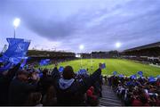 20 May 2016; Leinster supporters celebrate a try during the Guinness PRO12 Play-off match between Leinster and Ulster at the RDS Arena in Dublin. Photo by Ramsey Cardy/Sportsfile