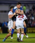 20 May 2016; Garry Ringrose of Leinster is tackled by Sean Reidy, left, and Stuart Olding of Ulster during the Guinness PRO12 Play-off match between Leinster and Ulster at the RDS Arena in Dublin. Photo by Seb Daly/Sportsfile