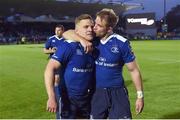20 May 2016; Ian Madigan, left, and Luke Fitzgerald of Leinster after the Guinness PRO12 Play-off match between Leinster and Ulster at the RDS Arena in Dublin. Photo by Stephen McCarthy/Sportsfile