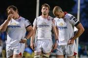 20 May 2016; Kyle McCall, left, Iain Henderson, centre, and Ruan Pienaar of Ulster following their defeat in the Guinness PRO12 Play-off match between Leinster and Ulster at the RDS Arena in Dublin. Photo by Ramsey Cardy/Sportsfile