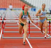 20 June 2010; Derval O'Rourke, Ireland, on her way to take second place in the  Womens 100m Hurdles. The 2nd European Team Championships, 1st League. Puskás Ferenc Stadium, Budapest, Hungary. Picture credit: Tomas Greally / SPORTSFILE