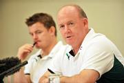 22 June 2010; Ireland head coach Declan Kidney speaking during a team announcement press conference ahead of their game against Australia on Saturday 26 June. Ireland Rugby Squad Press Conference, Hilton Hotel, Brisbane, Australia. Picture credit: Tony Phillips / SPORTSFILE