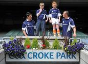 22 June 2010; Ulster Bank GAA stars Cian O'Sullivan, left, Dublin, and Kieran Donaghy, Kerry, with Patrick Mallon, age 10, and Aisling Taylor, age 10, and both from St. John's Primary School, Armaghm while welcoming pupils from schools to Croke Park as part of the Ulster Bank/Irish News competition where five lucky classes won a school trip of a lifetime which included a tour of the famous Croke Park Stadium while also meeting some of the biggest GAA stars in the country. Croke Park, Dublin. Picture credit: Brendan Moran / SPORTSFILE