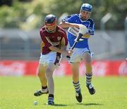 20 June 2010; Conor Francis, Bredagh, Co. Down, in action against Darren Giles, Raharney, Co. Westmeath, Division 2 Hurling Final. Coca-Cola GAA Féile na nGael Finals 2010. Cusack Park, Ennis, Co. Clare. Picture credit: Diarmuid Greene / SPORTSFILE