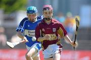 20 June 2010; Conor Costello, Bredagh, Co. Down, in action against Jack Carroll, Raharney, Co. Westmeath, Division 2 Hurling Final. Coca-Cola GAA Féile na nGael Finals 2010. Cusack Park, Ennis, Co. Clare. Picture credit: Diarmuid Greene / SPORTSFILE