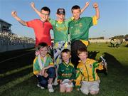 19 June 2010; Meath supportors Jamie Leavy, 11, lee Hennessey, 11, Darren Kavanagh, 13,Conor Leavy, 9, Mark Leavy, 4, and Lorcan McEntee, 7, from Nobber and Navan, Co. Meath. Leinster GAA Football Senior Championship Quarter-Final Replay, Meath v Laois, O'Connor Park, Tullamore, Co. Offaly. Picture credit: Barry Cregg / SPORTSFILE