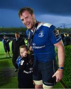 20 May 2016; Man of the match Jamie Heaslip of Leinster is greeted by supporter Jennifer Malone following the Guinness PRO12 Play-off match between Leinster and Ulster at the RDS Arena in Dublin. Photo by Stephen McCarthy/Sportsfile