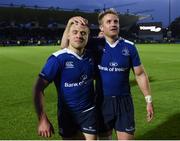 20 May 2016; Ian Madigan, left, and Luke Fitzgerald of Leinster following the Guinness PRO12 Play-off match between Leinster and Ulster at the RDS Arena in Dublin. Photo by Stephen McCarthy/Sportsfile