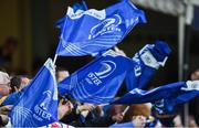 20 May 2016; Supporters wave flags during the Guinness PRO12 Play-off match between Leinster and Ulster at the RDS Arena in Dublin. Photo by Ramsey Cardy/Sportsfile