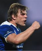 20 May 2016; Jordi Murphy of Leinster celebrates a late turnover during the Guinness PRO12 Play-off match between Leinster and Ulster at the RDS Arena in Dublin. Photo by Ramsey Cardy/Sportsfile