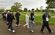 21 May 2016; Spectators make their way off the course after play was suspended due to thunder and lightning during day three of the Dubai Duty Free Irish Open Golf Championship at The K Club in Straffan, Co. Kildare. Photo by Matt Browne/Sportsfile