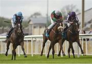 21 May 2016; Brave Anna, left, with Seamie Heffernan up, on their way to winning the Lester Piggott FBD Hotels & Resorts European Breeders Fund Fillies Maiden, alongside eventual 2nd Lady Beware, with Colm O'Donoghue up and eventual 3rd How, right, with Ryan Moore up, at the Curragh Racecourse, Curragh, Co. Kildare. Photo by Sportsfile
