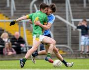 21 May 2016; Kevin Callaghan of Dublin in action against Brian O'Reilly of Meath in the Electric Ireland Leinster GAA Football Minor Championship, Quarter-Final, Dublin v Meath, in Pairc Tailteann, Navan, Co. Meath. Photo by Ray Lohan/Sportsfile