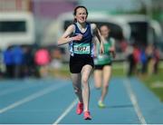 21 May 2016; Claire Rafter, Ursulines Thurles, competing in the Girls 800 meter final. GloHealth Munster Schools Track & Field Championships, Waterford Regional Sports Centre, Waterford. Photo by Eoin Noonan/Sportsfile