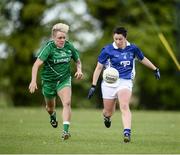 21 May 2016; Linda Wall of Munster in action against Leona Archibald of Leinster in the MMI Ladies Football Interprovincial Football Shield Final, Leinster v Munster, in Kinnegad, Co. Westmeath. Photo by Sam Barnes/Sportsfile