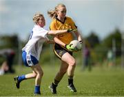 21 May 2016; Neamh Woods of Ulster in action against Siobhán Tully of Connacht in the MMI Ladies Football Interprovincial Football Cup Final, Ulster v Connacht, in Kinnegad, Co. Westmeath. Photo by Sam Barnes/Sportsfile