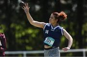 21 May 2016; Rachel O'Donovan, Mount St Michael Rosscarbery, competing in the Girls Senior Shot Putt. GloHealth Munster Schools Track & Field Championships, Waterford Regional Sports Centre, Waterford. Photo by Eóin Noonan/Sportsfile