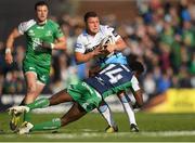 21 May 2016; Peter Horne of Glasgow Warriors is tackled by Niyi Adeolokun of Connacht during the Guinness PRO12 Play-off match between Connacht and Glasgow Warriors at the Sportsground in Galway. Photo by Stephen McCarthy/Sportsfile