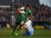 21 May 2016; Tiernan O'Halloran of Connacht escapes the tackle of Fraser Brown of Glasgow Warriors during the Guinness PRO12 Play-off match between Connacht and Glasgow Warriors at the Sportsground in Galway. Photo by Stephen McCarthy/Sportsfile