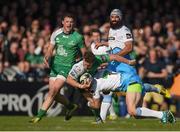21 May 2016; Matt Healy of Connacht is tackled by Tommy Seymour of Glasgow Warriors during the Guinness PRO12 Play-off match between Connacht and Glasgow Warriors at the Sportsground in Galway. Photo by Ramsey Cardy/Sportsfile