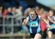 21 May 2016; Emily Nolan, Scoil Mhuire Carrick on Suir, competing in the Girls intermediate 300 Meter final. GloHealth Munster Schools Track & Field Championships, Waterford Regional Sports Centre, Waterford. Photo by Eóin Noonan/Sportsfile