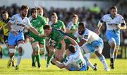 21 May 2016; Tom McCartney of Connacht is tackled by Duncan Weir, 22, and Leone Nakarawa of Glasgow Warriors during the Guinness PRO12 Play-off match between Connacht and Glasgow Warriors at the Sportsground in Galway. Photo by Stephen McCarthy/Sportsfile