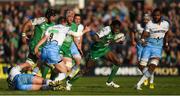 21 May 2016; Niyi Adeolokun of Connacht on his way to scoring his side's first try during the Guinness PRO12 Play-off match between Connacht and Glasgow Warriors at the Sportsground in Galway. Photo by Stephen McCarthy/Sportsfile