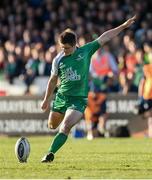 21 May 2016; AJ MacGinty of Connacht kicks a penalty during the Guinness PRO12 Play-off match between Connacht and Glasgow Warriors at the Sportsground in Galway. Photo by Ramsey Cardy/Sportsfile