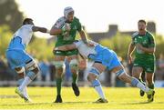 21 May 2016; Ultan Dillane of Connacht is tackled by Leone Nakarawa, left, and Jonny Gray of Glasgow Warriors during the Guinness PRO12 Play-off match between Connacht and Glasgow Warriors at the Sportsground in Galway. Photo by Stephen McCarthy/Sportsfile