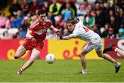22 May 2016; Padraig McGrogan of Derry in action against James McGurk of Tyrone during the Electric Ireland Ulster GAA Football Minor Championship, Quarter-Final, at Celtic Park, Derry. Photo by Oliver McVeigh/Sportsfile