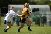 21 May 2016; Neamh Woods of Ulster in action against Siobhán Tully of Connacht in the MMI Ladies Football Interprovincial Football Cup Final, Ulster v Connacht, in Kinnegad, Co. Westmeath. Photo by Sam Barnes/Sportsfile