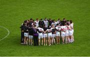 22 May 2016; The Tyrone team huddle before the start of the Ulster GAA Football Senior Championship, Quarter-Final, at Celtic Park, Derry.  Photo by Sportsfile