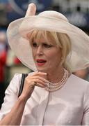 22 May 2016; Actress Joanna Lumley in attendance during the Irish Guineas Racing at the Curragh Racecourse, Curragh, Co. Kildare.  Photo by Brendan Moran/Sportsfile