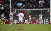 22 May 2016; Peter Harte of Tyrone turns to celebrate with Tiernan McCann after scoring his side's third goal during the Ulster GAA Football Senior Championship, Quarter-Final, at Celtic Park, Derry.  Photo by Oliver McVeigh/Sportsfile