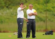 17 June 2010; Republic of Ireland manager Noel King and video analyst Eoin Killackey during Womens' Under-17 soccer training ahead of the UEFA Womens’ Under-17 Championship. AUL Complex, Clonshaugh, Dublin. Picture credit: Stephen McCarthy / SPORTSFILE