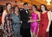 14 November 2009; Kildare footballer Noelle Earley, 2nd from right, with her family, from left, sister Anne Marie, mother Mary, father Dermot Senior, and Paula. TG4 O'Neill's Ladies Football All-Star Awards 2009, Citywest Hotel, Conference, Leisure and Golf Resort, Dublin. Picture credit: Brendan Moran / SPORTSFILE