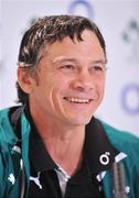 24 June 2010; Ireland defence coach Les Kiss speaking during a press conference ahead of their game against Australia on Saturday 26 June. Ireland rugby squad press conference, Hilton Hotel, Brisbane, Australia. Picture credit: Tony Phillips / SPORTSFILE