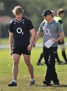 24 June 2010; Ireland's Andrew Trimble and Les Kiss during squad training ahead of their game against Australia on Saturday 26 June. Ireland Rugby Squad Training, Anglican Grammar School, Brisbane, Australia. Picture credit: Tony Phillips / SPORTSFILE